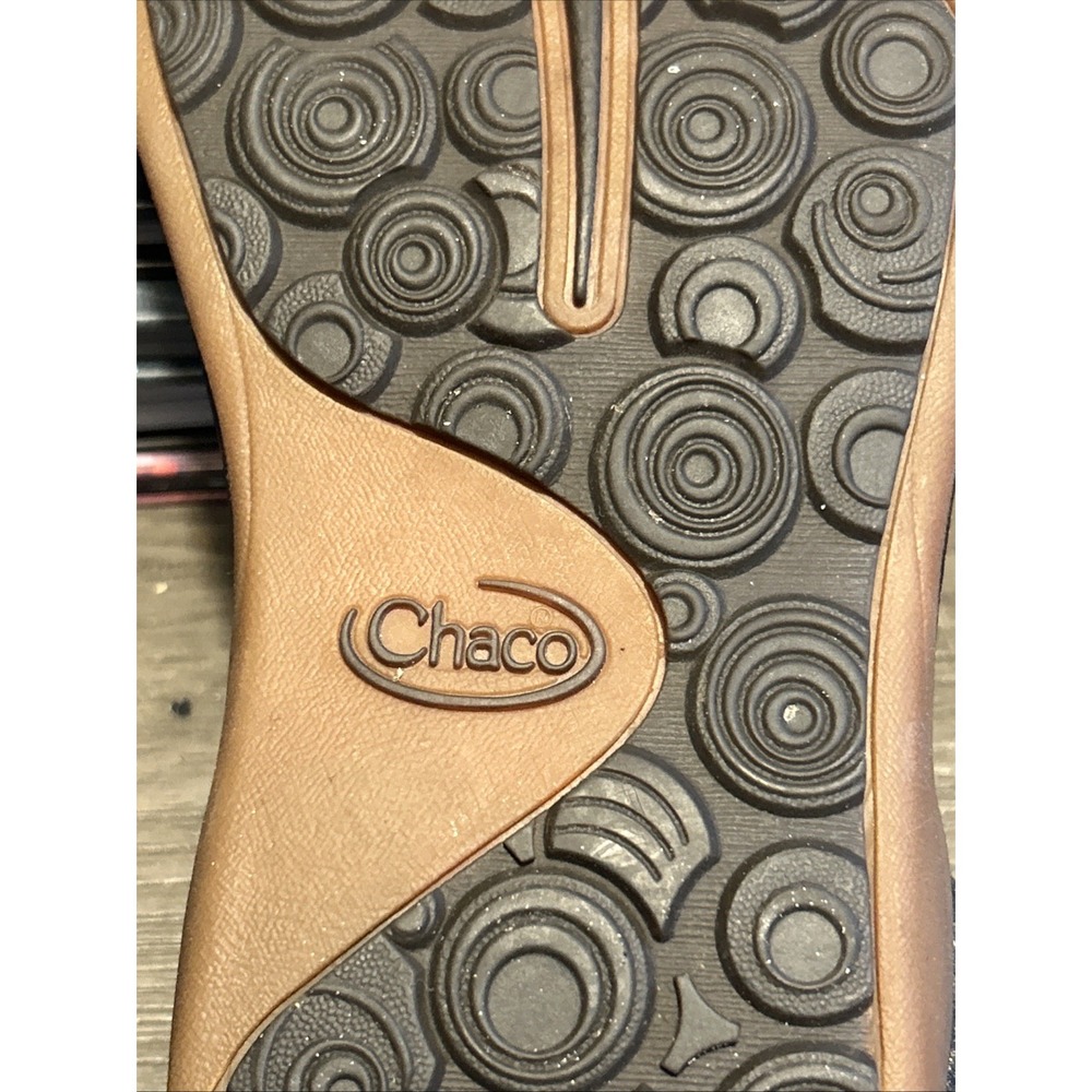 Chaco All Leather Sandals Toe Loop Strappy Buckle Sandals Shoes Sz 8 - Picture 9 of 14